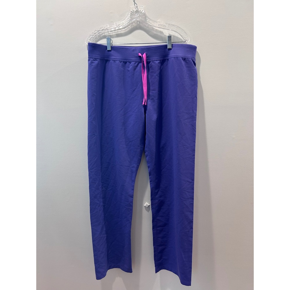 FIGS Livingston Scrub Pants Womens L Purple Pink Drawstring Technical Collection